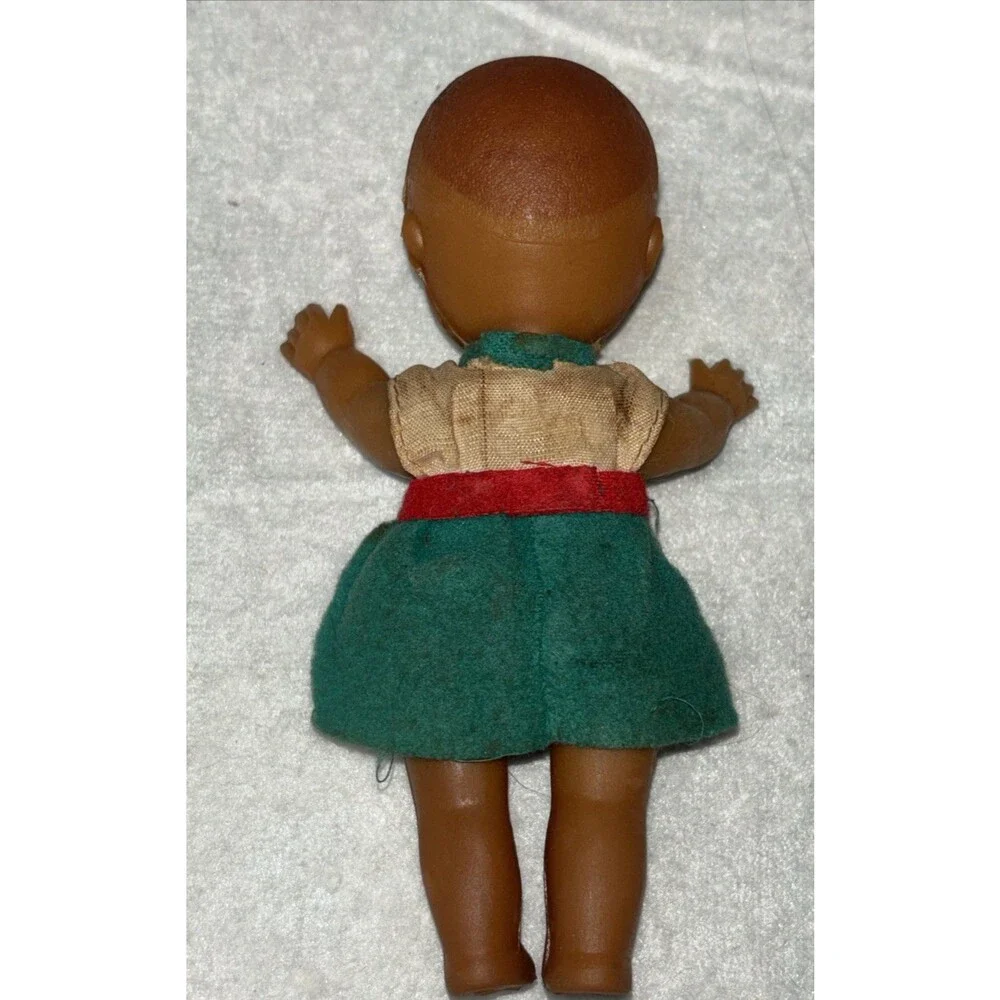 Vintage Miniature Doll 4 Inches Interchangeable Hair Five Piece Set Japan.  CH